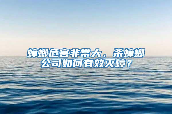 蟑螂危害非常大，殺蟑螂公司如何有效滅蟑？